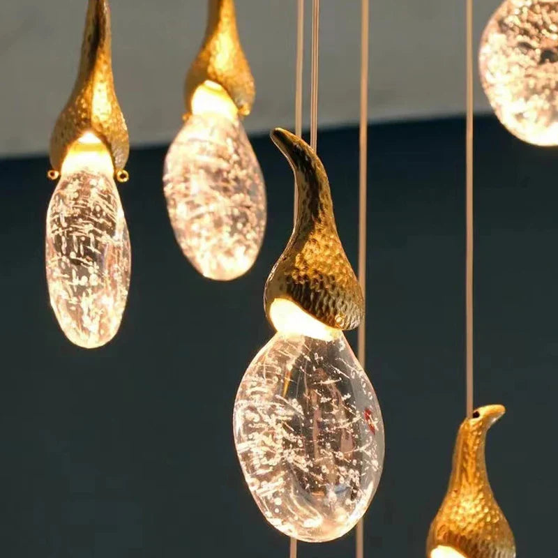 Decorbites™ Lámpara de Cristal en Forma de Calabaza para Sala de Estar y Restaurante