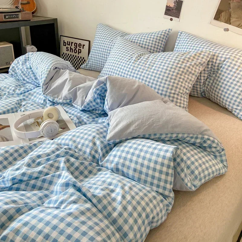 Check Cotton Duvet Set