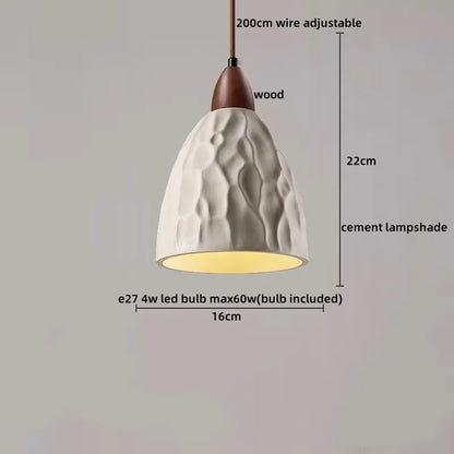 DecorBites™ LED Pendant Lights for Modern Decor with Cement Wood Design