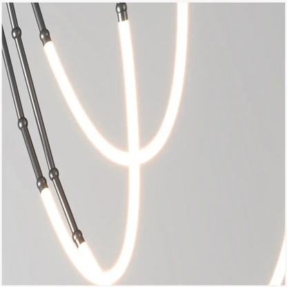 Contemporary Acrylic Line Pendant Light In Brushed Nickel