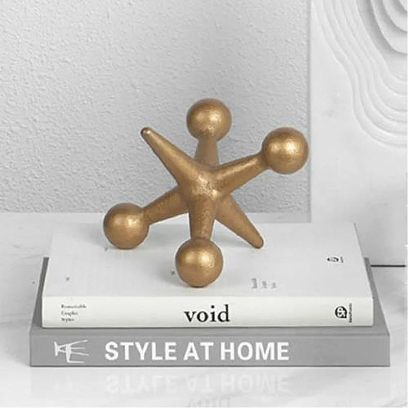 DecorBites™ Golden Geometric Resin Handicrafts Molecular Model Abstract Home Decoration