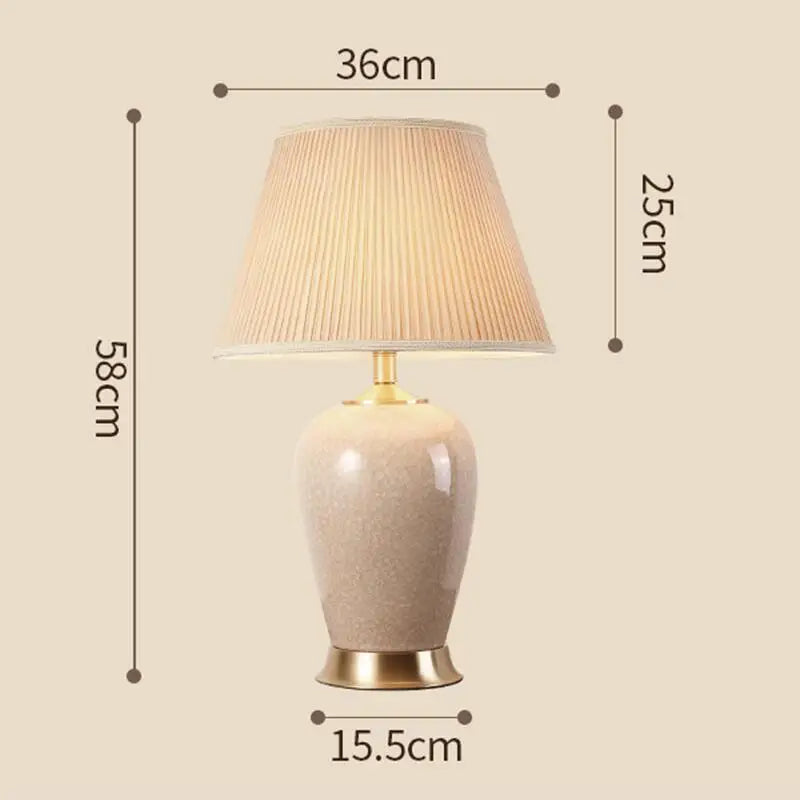 DecorBites™ Ice Crack Ceramic Table Lamp for Bedroom and Study