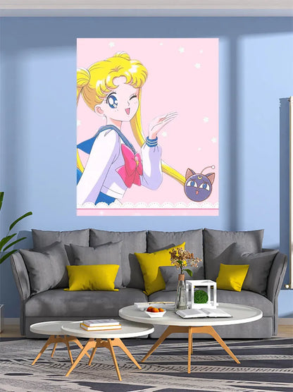 Decobites Sailor Moon Wall Hanging - Kawaii Fairy Decor for Bedroom or Dorm