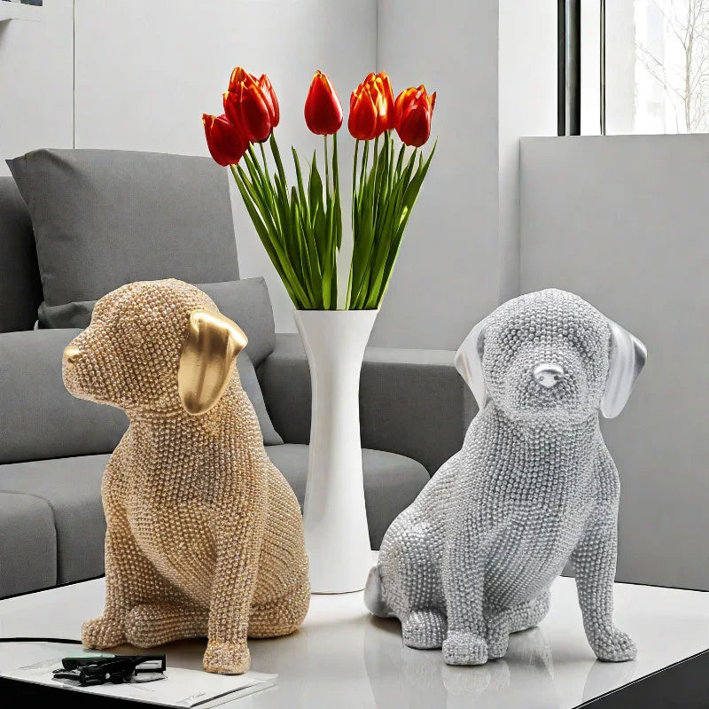 DecorBites™ Labrador Resin Dog Statue for Bookshelf and Office Display