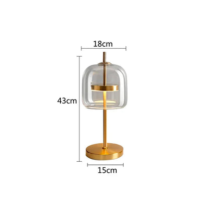 DecorBites™ Gold Glass LED Desk Lamp for Modern Luxury Home Decor