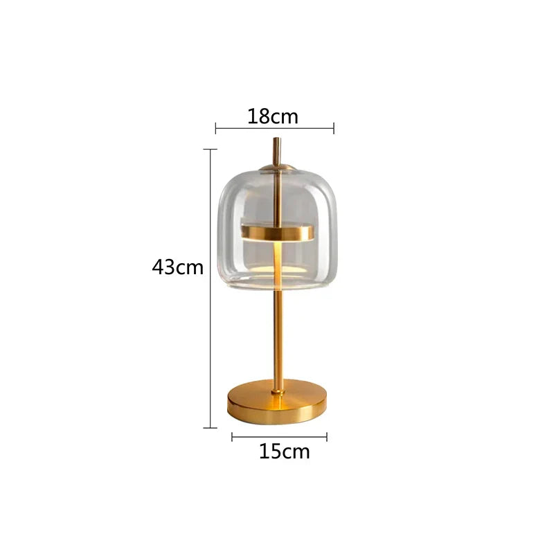 Lámpara de escritorio LED de cristal dorado Decorbites™ para decoración de hogar moderna de lujo