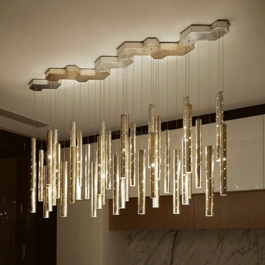 DecorBites™ Gold/Silver LED Chandelier for Home, Restaurant, and Beauty Club Lighting