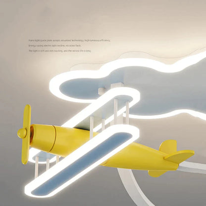 DecorBites™ Cartoon Plane Chandelier Light Kids Room Ceiling Lamp Remote Control