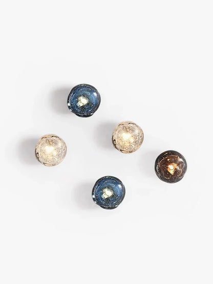 ديكوربايتس™ مصباح حائط زجاجي كريستالي أزرق، وحدة إضاءة فاخرة بجانب السرير، مصباح زجاجي للممر