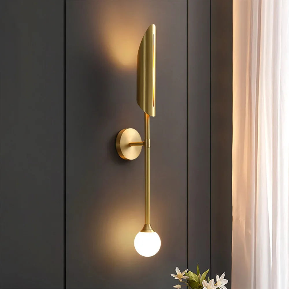 Lámpara de pared de cobre LED Gold Decorbites™ para sala de estar, comedor y dormitorio