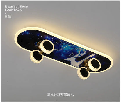DecorBites™ Kids Skateboard LED Ceiling Light for Modern Children's Rooms