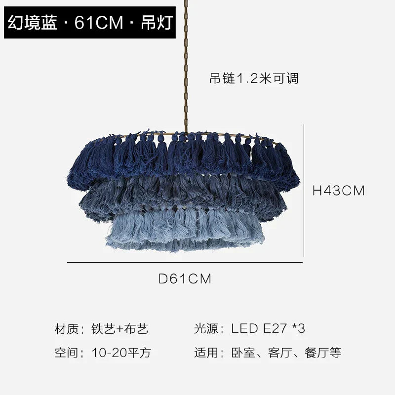 DecorBites™ Bohemian Chandelier Tassel Light Chain Pendant LED Suspension Light