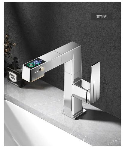 DecorBites™ LED Basin Faucet Pull Out Mixer Tap Hot Cold Water Bathroom Sink Vanity