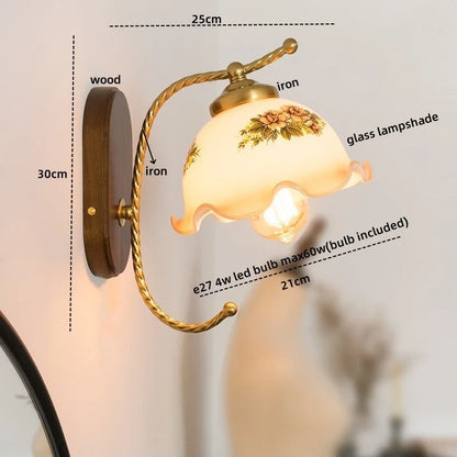 DecorBites™ Iron Glass LED Wall Lights Modern Bedside Lamp 4w Bulb for Bathroom Bedroom Living Room