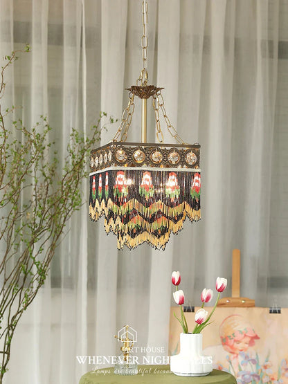 DecorBites™ French Brass Crystal Chandelier - Classic European Hanging Lamps for Living Room & Bedroom