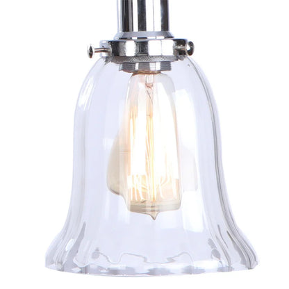 DecorBites™ Chrome Industrial LED Wall Sconce Swing Arm Clear Glass Lamp