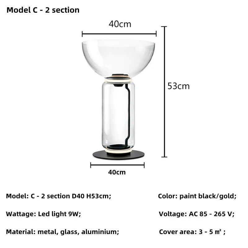 Lámpara de Pie LED con Pantalla de Vidrio Decorbites™ - Diseño Moderno Nórdico Minimalista para la Decoración del Hogar