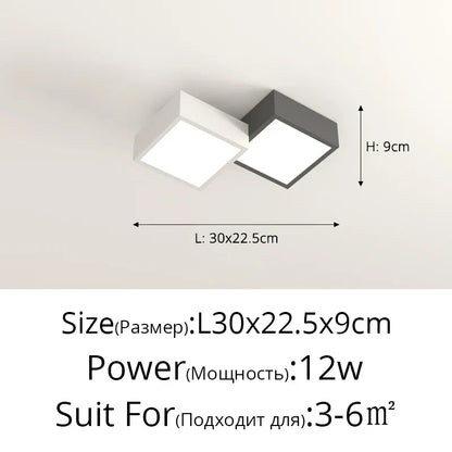 Lámpara de araña geométrica DecorBites™: Lámpara minimalista moderna de lujo en blanco y negro para dormitorio