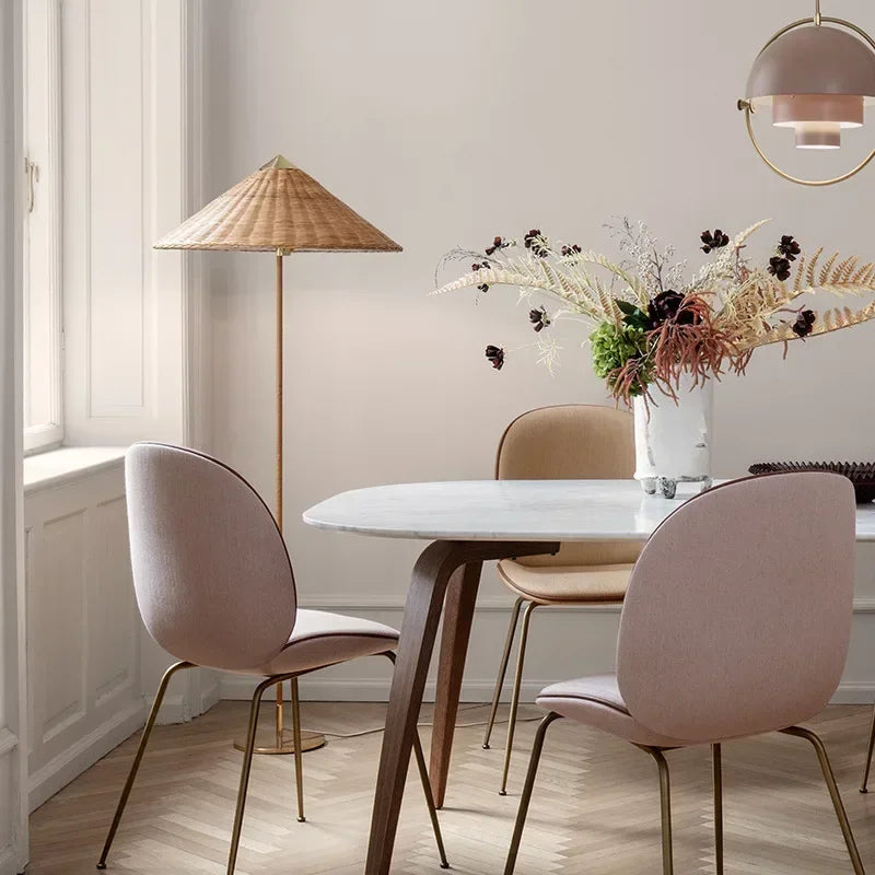 Decorbites™ Gubi Rattan-Schirm Stehlampe Vintage-Ständerleuchte Nordischer Stil