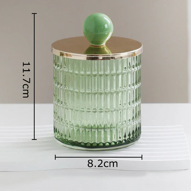 DecorBites™ Glass Tea Canister Candy Pot Ceramic Ball Decorative Storage Jar