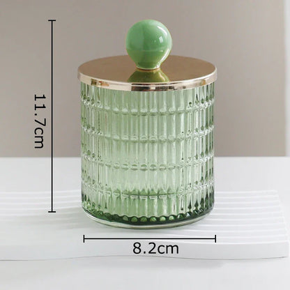 DecorBites™ Glass Tea Canister Candy Pot Ceramic Ball Decorative Storage Jar