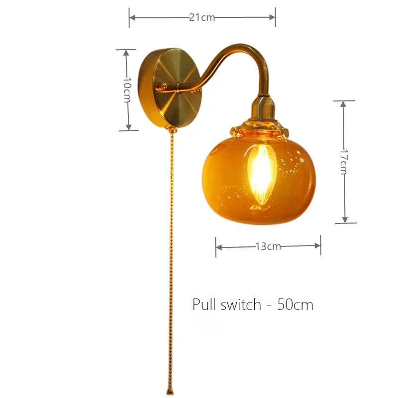 DecorBites™ Glass Decor Wall Sconce Lamp Lighting for Bedroom Living Room