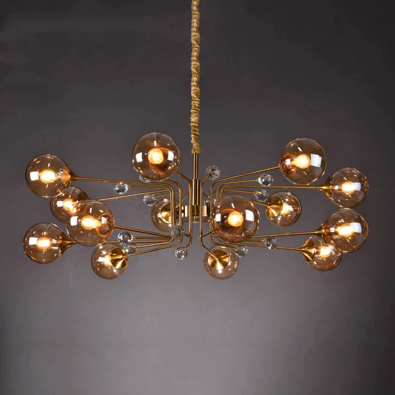 DecorBites™ Glass Bubble Chandelier: Luxury LED Glass Ball Suspension Lamp for Living Room, Bedroom, and Shop