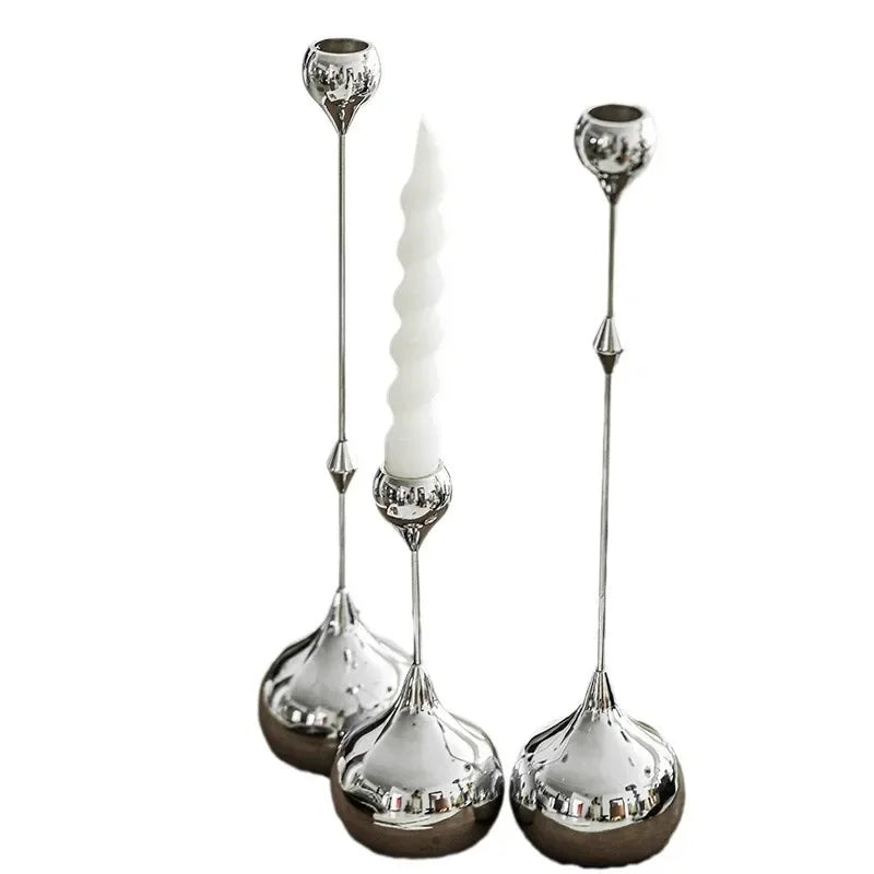 Sostenedor de velas en forma de gota de agua geométrica dorada Decorbites™ para escritorio, almacenamiento, centros de mesa para bodas