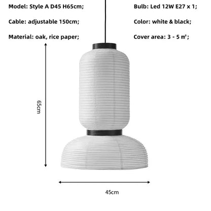 DecorBites™ Japanese Paper Pendant Lights Dining Room Chandelier