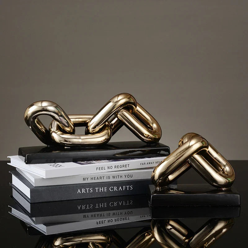 DecorBites™ Golden Chain Skeleton Lock Home Decoration Figurine