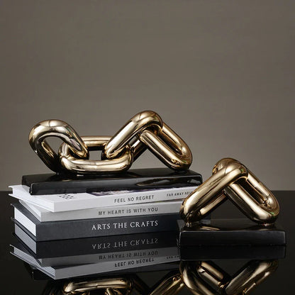 DecorBites™ Golden Chain Skeleton Lock Home Decoration Figurine