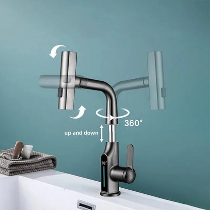 DecorBites™ Digital Display Waterfall Basin Faucet with 3 Modes - Hot Cold Mixer Tap