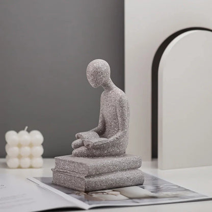 مجموعة تماثيل راتنجية لأشخاص تجريديين من DecorBites™ لديكور المنزل الحديث