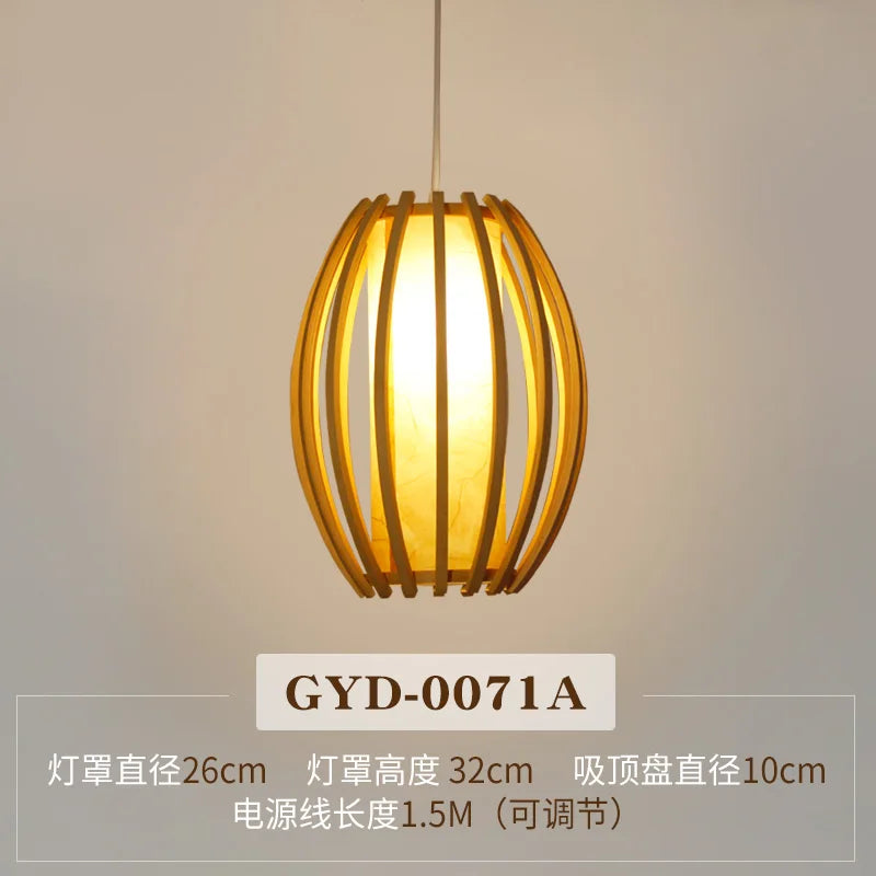DecorBites™ Bamboo Pendant Lamp: Japanese Zen Tea Room Hanging Light for Home Decor