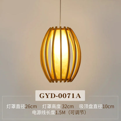 DecorBites™ Bamboo Pendant Lamp: Japanese Zen Tea Room Hanging Light for Home Decor