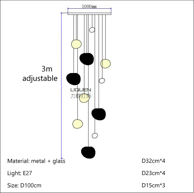 DecorBites™ Gregg Pendant Lamp: White Bubble Glass Italian Design for Home, Kitchen, Restaurant