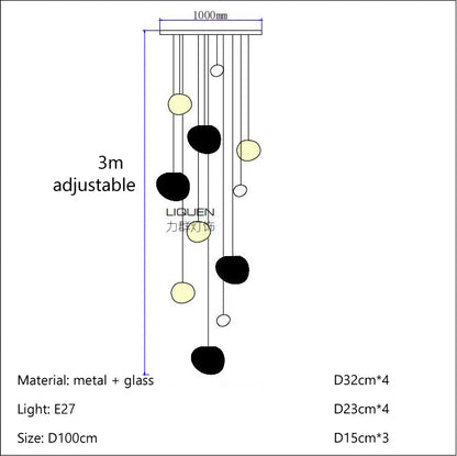 DecorBites™ Gregg Pendant Lamp: White Bubble Glass Italian Design for Home, Kitchen, Restaurant