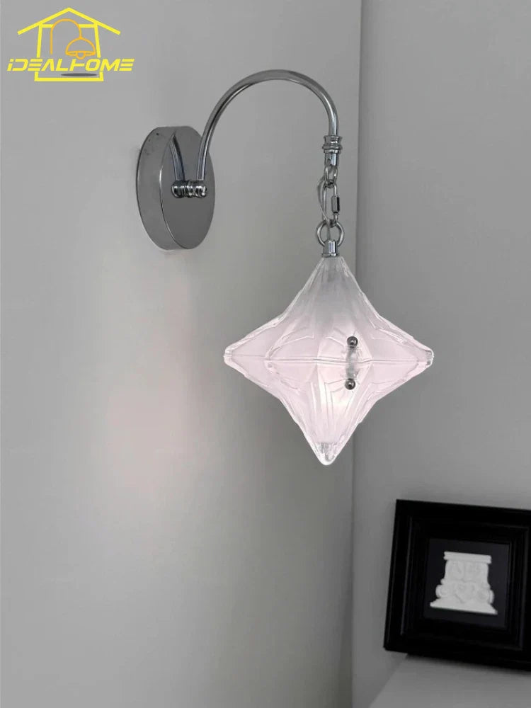 Lámpara de pared LED de cristal DecorBites™ estilo Bauhaus medieval francés para salón y dormitorio