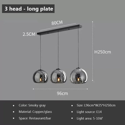 DecorBites™ LED Glass Pendant Light: Modern Nordic Luxury Hanging Lamp Fixture