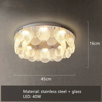 DecorBites™ LED Ceiling Light Stainless Steel Glass Parlor Bedroom Fixture