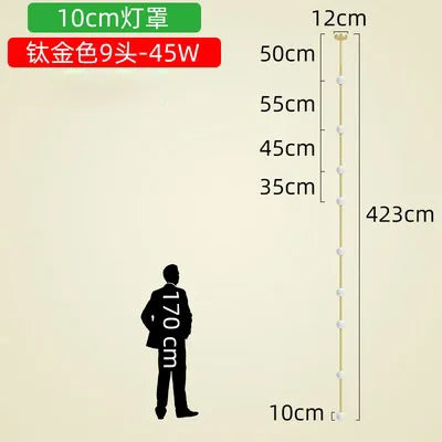 Lámpara de araña de cristal lineal DecorBites™ | Minimalista negro/dorado | Diseño creativo de 5/6/7/8 luces