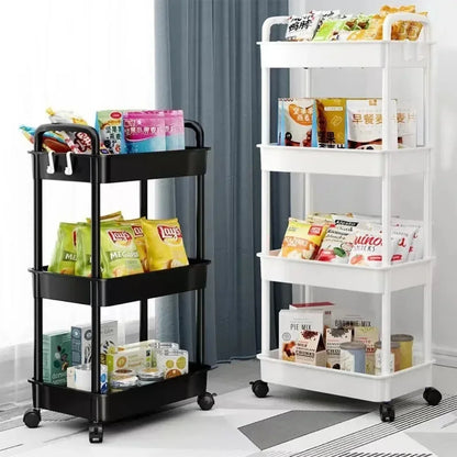 Mobile Storage Rack Trolley Bedroom Multi-Layer Storage Racks Organizer Household Kitchen Multifunctional Cart With Wheels Shelf