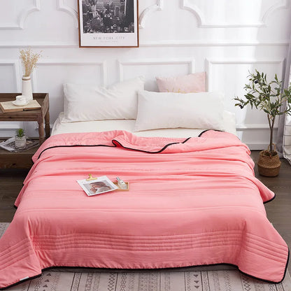 Decobites Summer Quilted Thin Blanket for Twin King Bed - Soft & Breathable Bedclothes