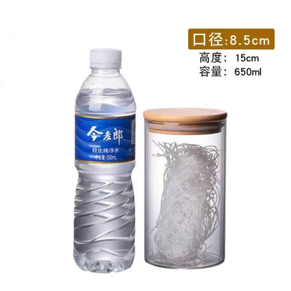 DecorBites™ Bamboo-Covered Glass Storage Jars: Airtight Solution for Kitchen Organizing