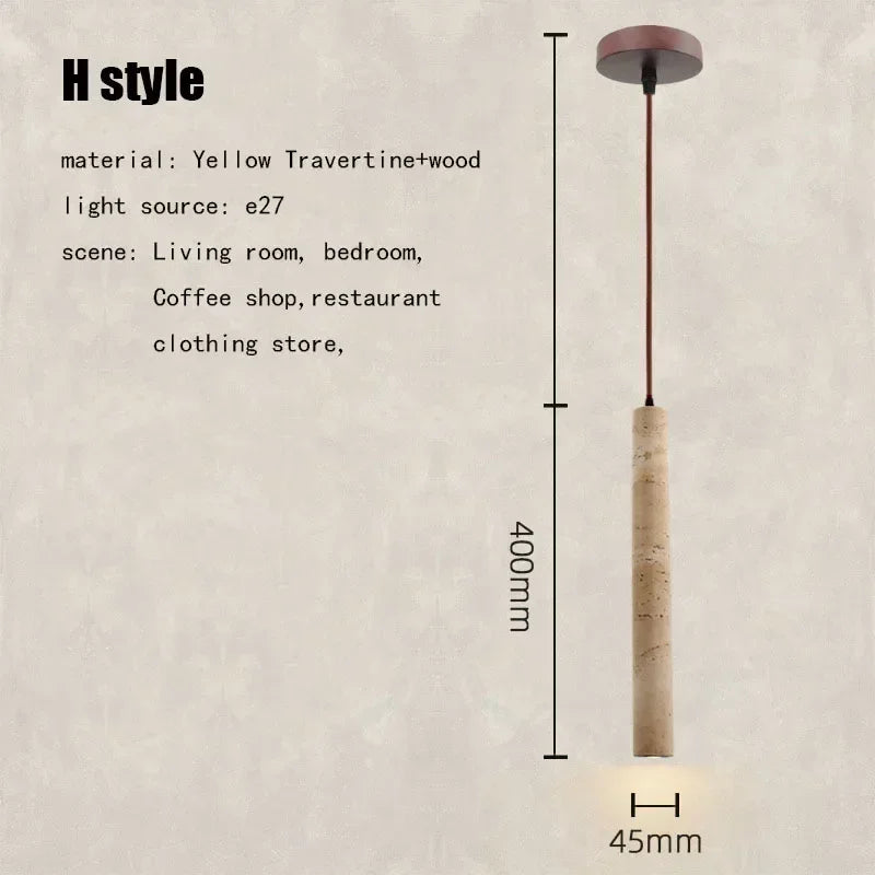 DecorBites™ Elegant Wabi Sabi Travertine Pendant Lamp for Dining Desk & Kitchen Island