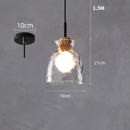 DecorBites™ Clear Glass Pendant Lamp with LED Lights for Home Decor