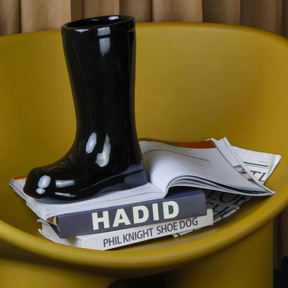 DecorBites™ Ceramic Shoe Vase for Stylish Flower Arrangement and Home Decoration