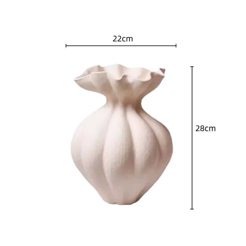 DecorBites™ Lace Ceramic Vase for Home Decor Bouquets and Arrangements