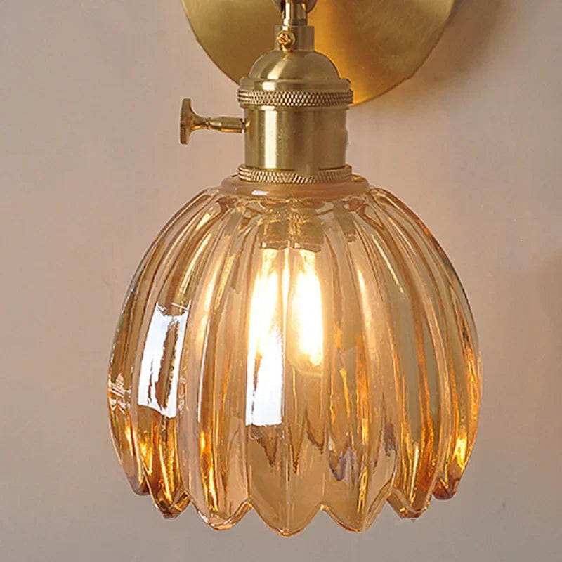 Decorbites™ Bernsteinglas Vintage-Stil LED-Wandleuchte mit Zugschalter