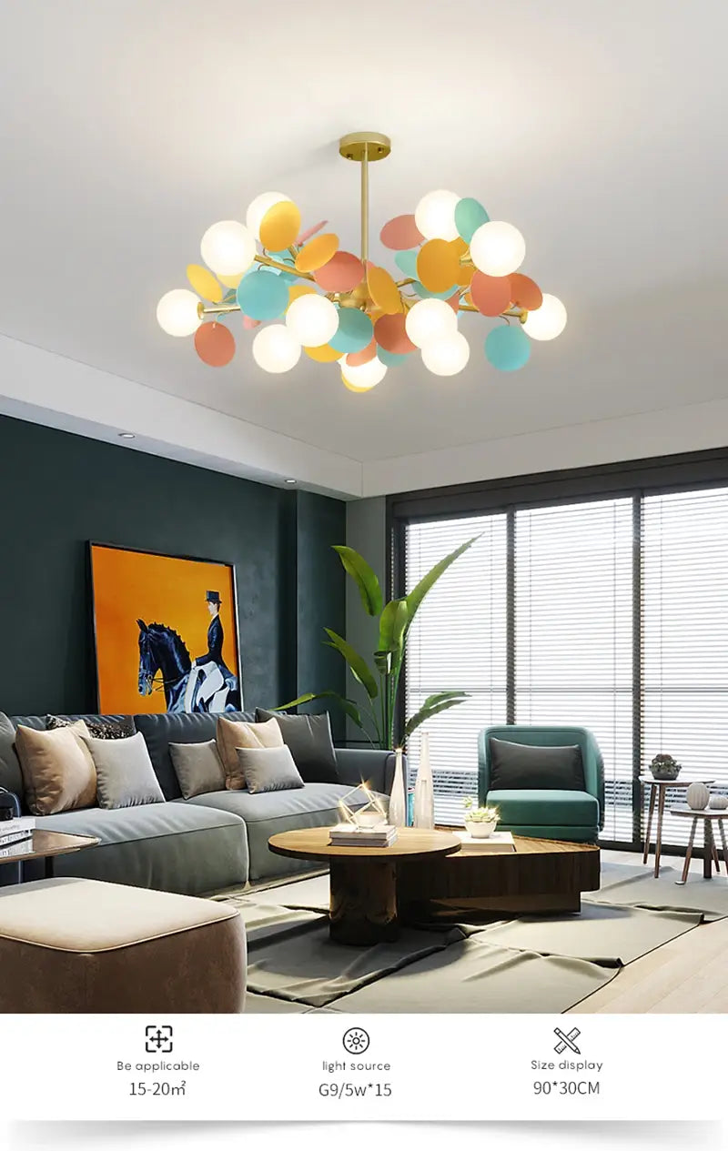 Decorbites™ Bunter LED-Zweiglampen-Kronleuchter für Schlafzimmer-Wohnzimmer